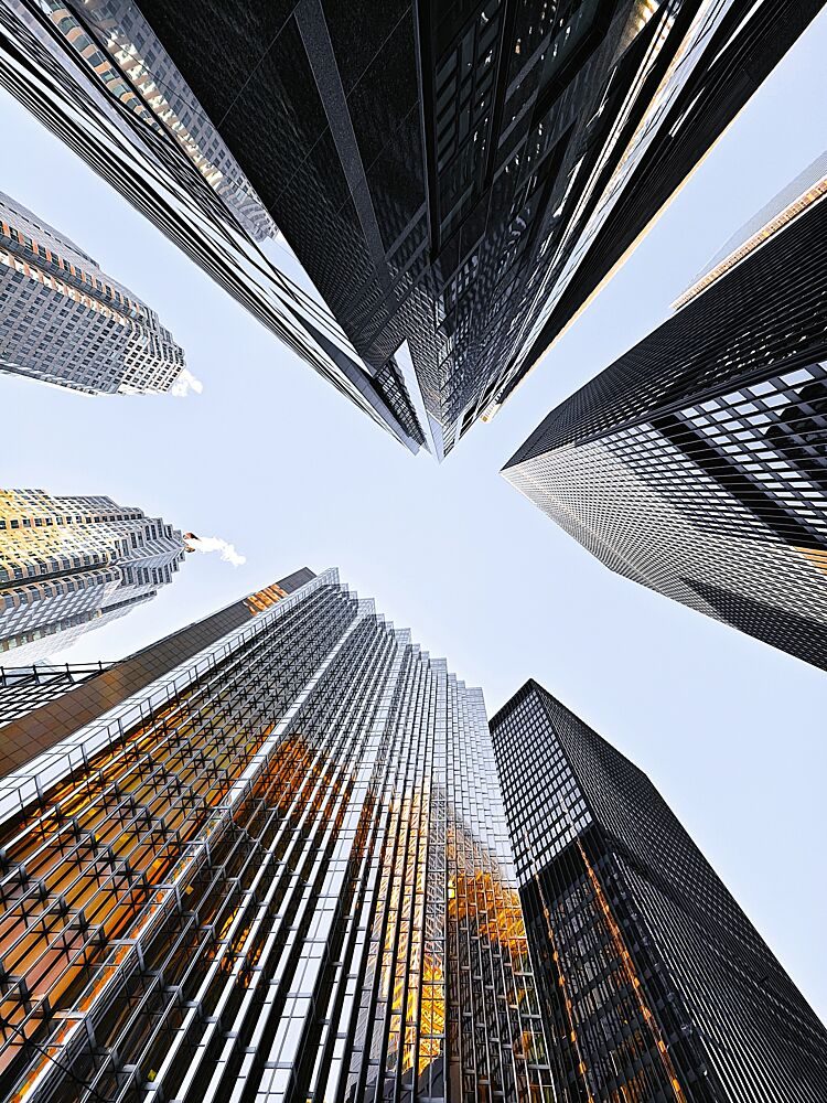 Reflective City Towers art print by Jasmine Zhang for $57.95 CAD