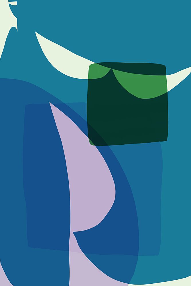 Blue Green Abstract Layers art print by Cartissi for $57.95 CAD