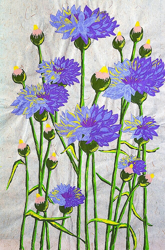 Vibrant Blue Cornflowers art print by Viktoriia Saunina for $57.95 CAD