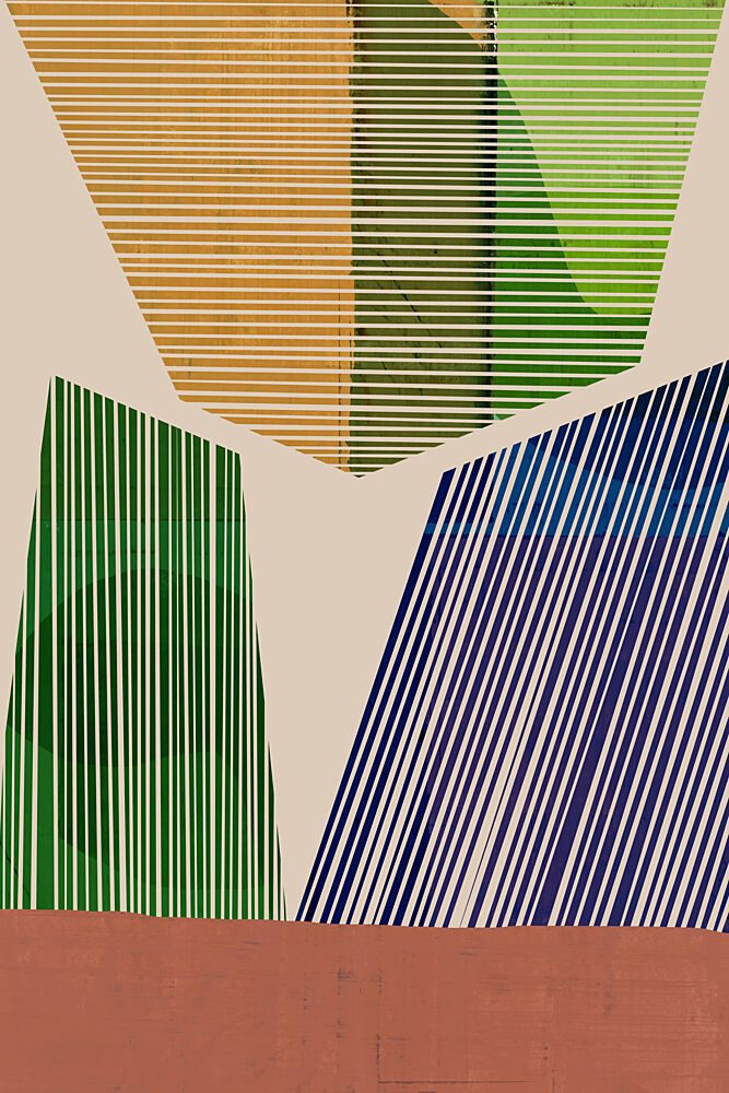 Colorful Striped Shapes art print by Cartissi for $57.95 CAD