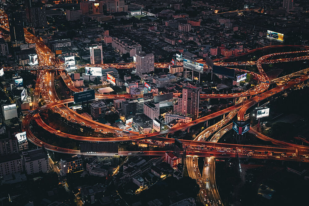 City Night Traffic Flow art print by Auri Flux for $57.95 CAD