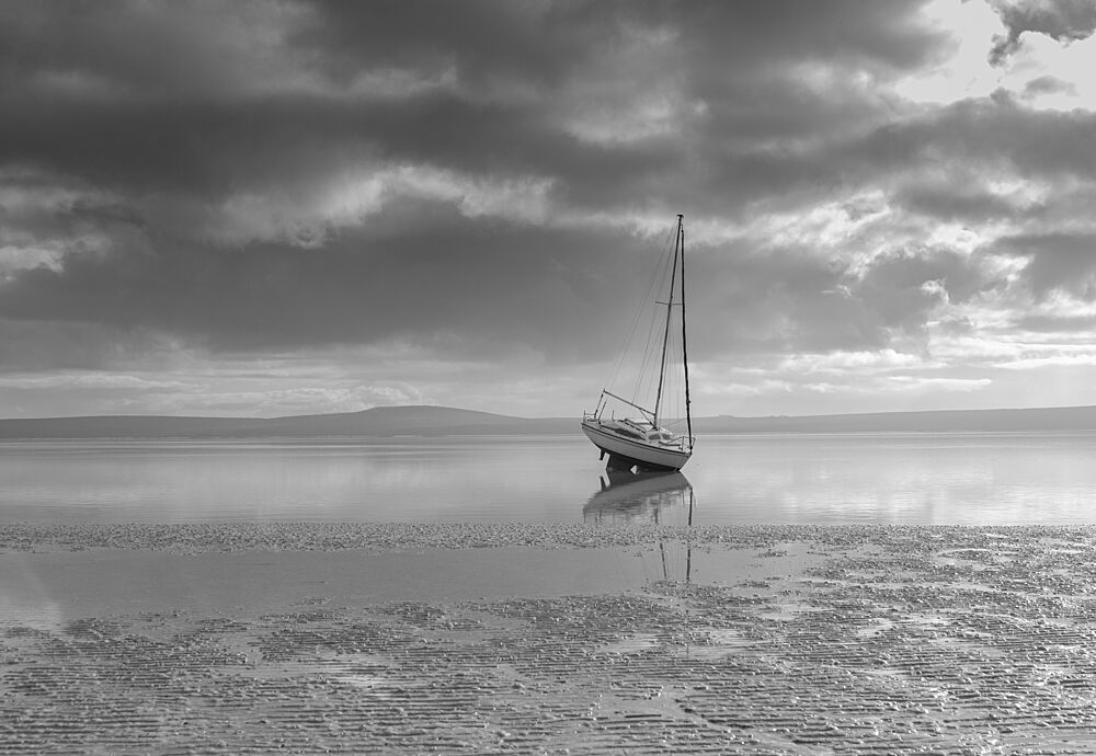 Lone Sailboat Reflections art print by Anthony Fox for $57.95 CAD