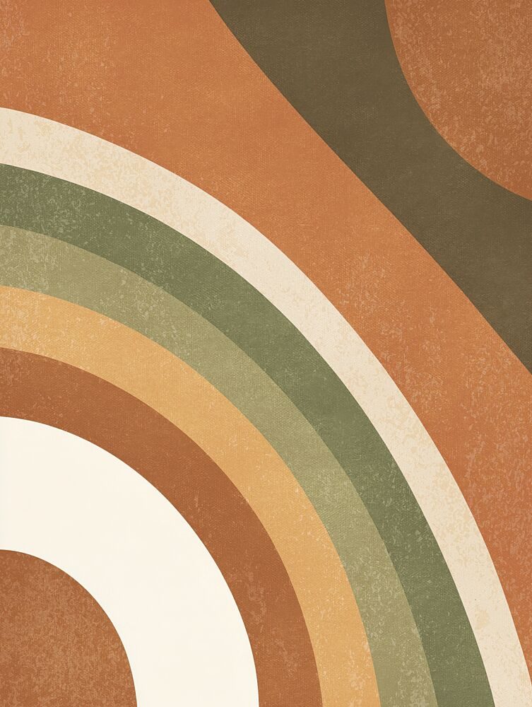 Retro Earthy Curves art print by Imaginative for $57.95 CAD