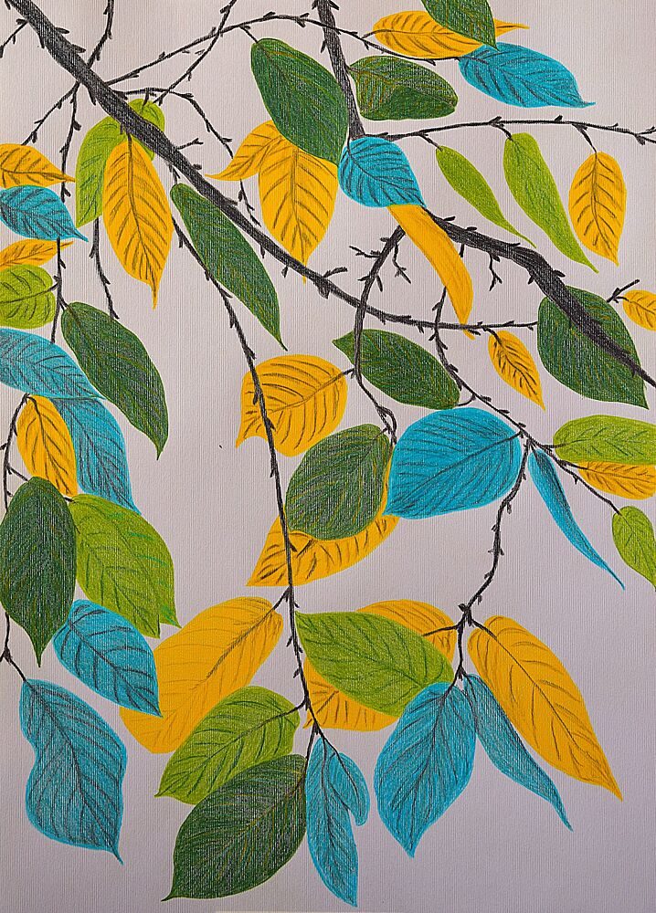 Vibrant Leaf Branches art print by Viktoriia Saunina for $57.95 CAD