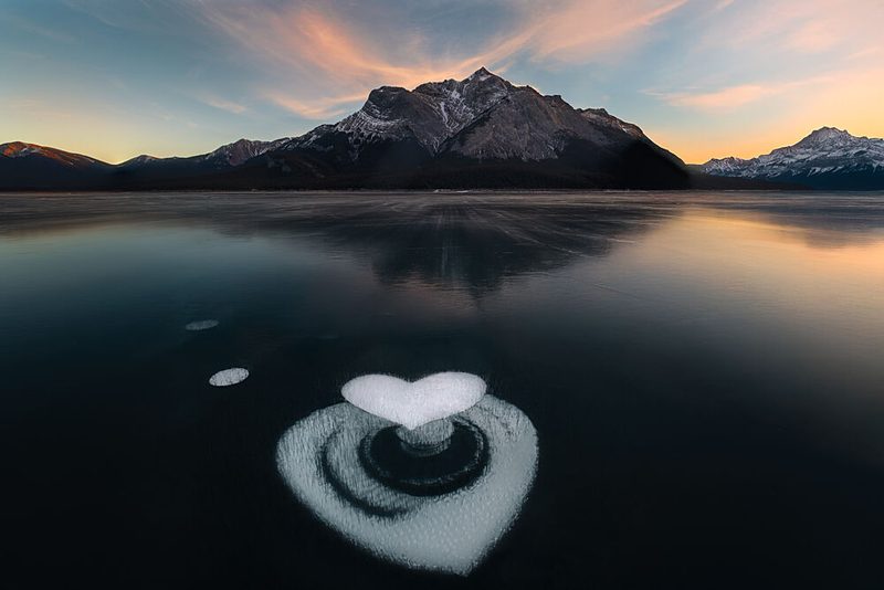 Frozen Heart Lake art print by KathyJie Xiao for $57.95 CAD