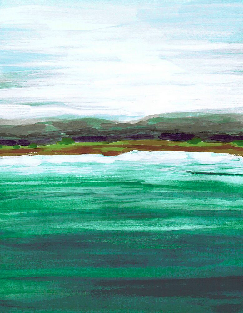 Serene Green Seascape art print by Lori Ann Folz for $57.95 CAD