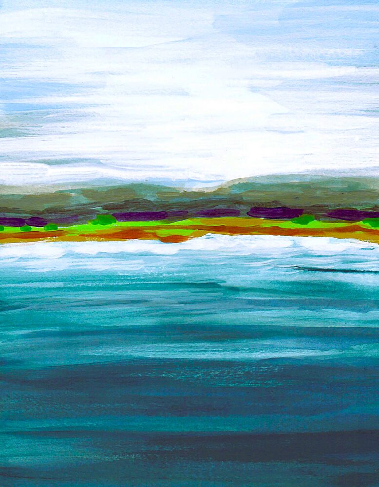 Vibrant Lake Horizon art print by Lori Ann Folz for $57.95 CAD