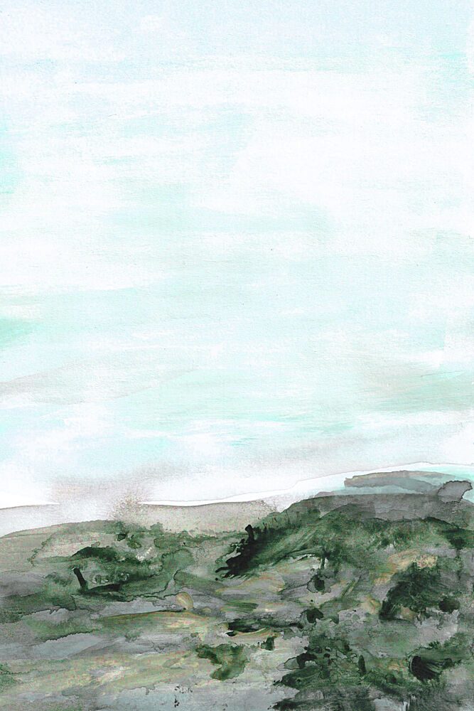 Calm Green Coastal Landscape art print by Lori Ann Folz for $57.95 CAD