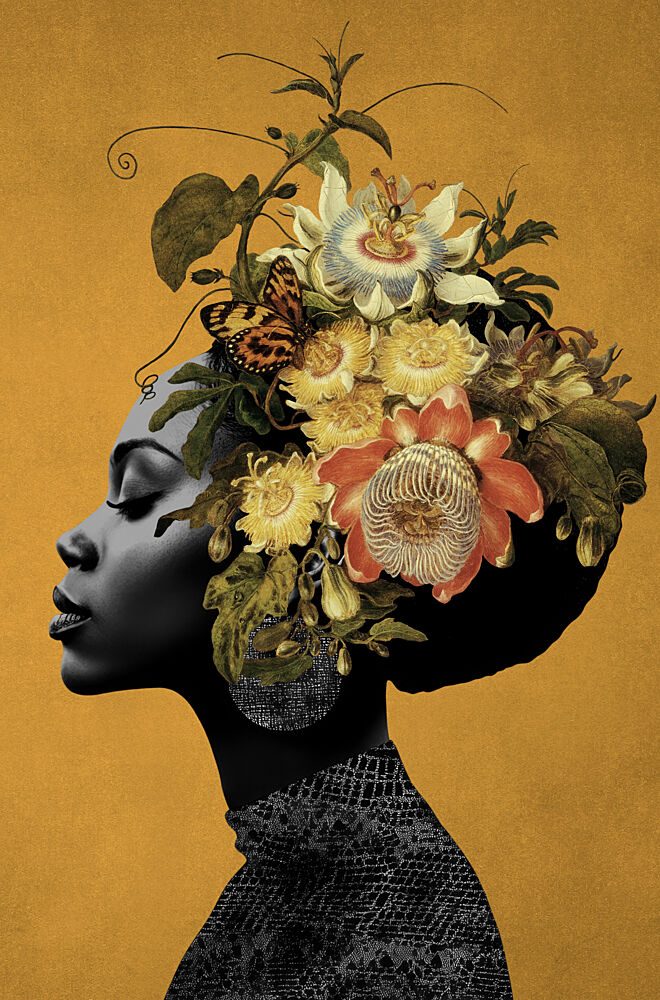 Serene Floral Portrait art print by Marja van den Hurk for $57.95 CAD