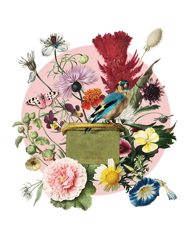 Vintage Garden Bird art print by Marja van den Hurk for $57.95 CAD