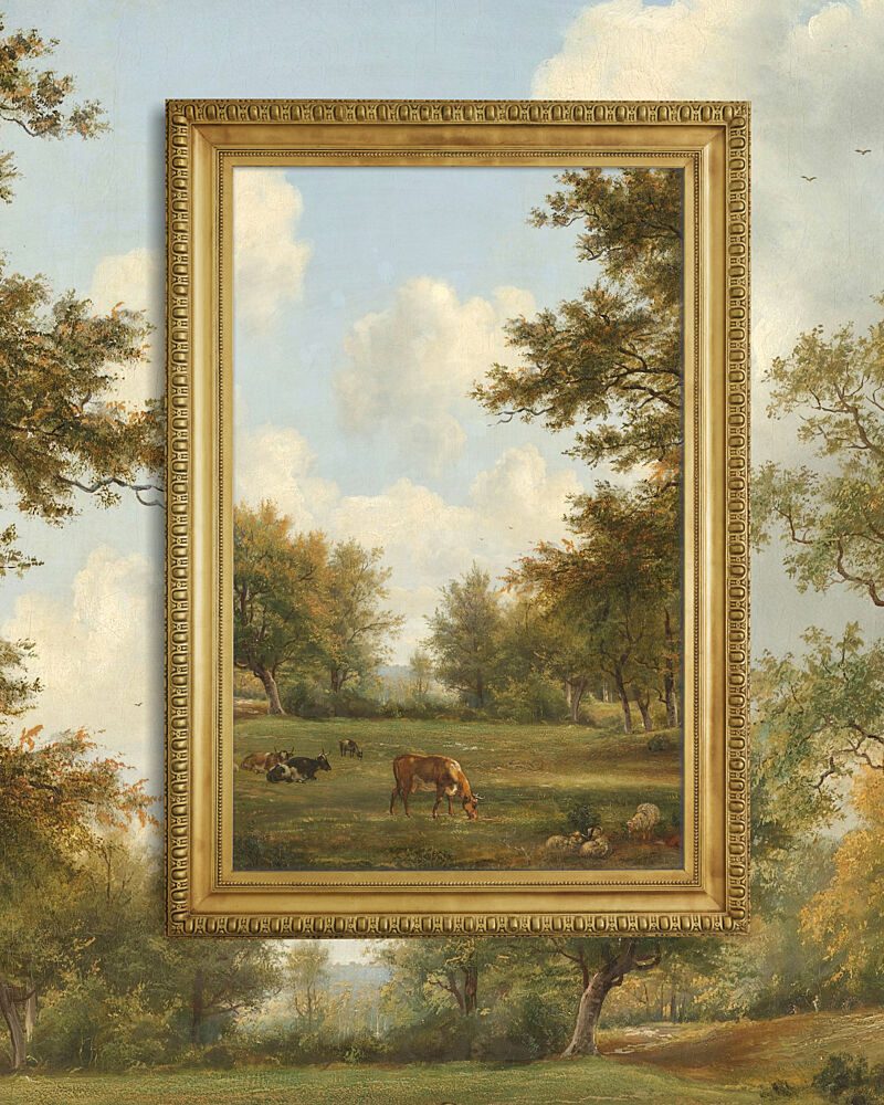 Peaceful Grazing Cows art print by Marja van den Hurk for $57.95 CAD