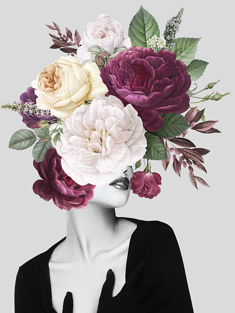 Floral Woman Portrait art print by Marja van den Hurk for $57.95 CAD
