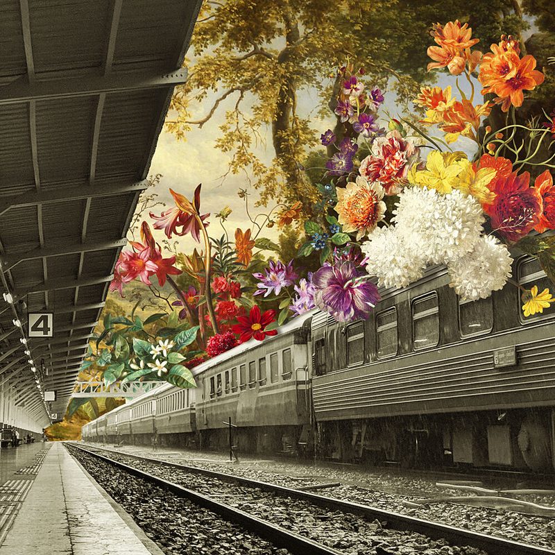 Surreal Floral Train art print by Marja van den Hurk for $57.95 CAD