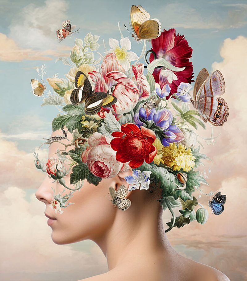 Floral Dream Woman art print by Marja van den Hurk for $57.95 CAD