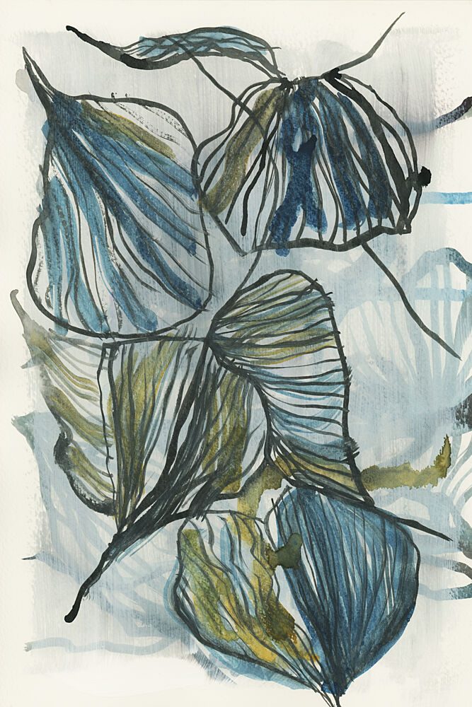 Organic Blue Leaves art print by Cartissi for $57.95 CAD