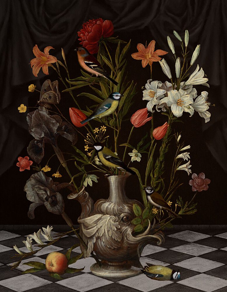 Baroque Floral and Birds art print by Marja van den Hurk for $57.95 CAD
