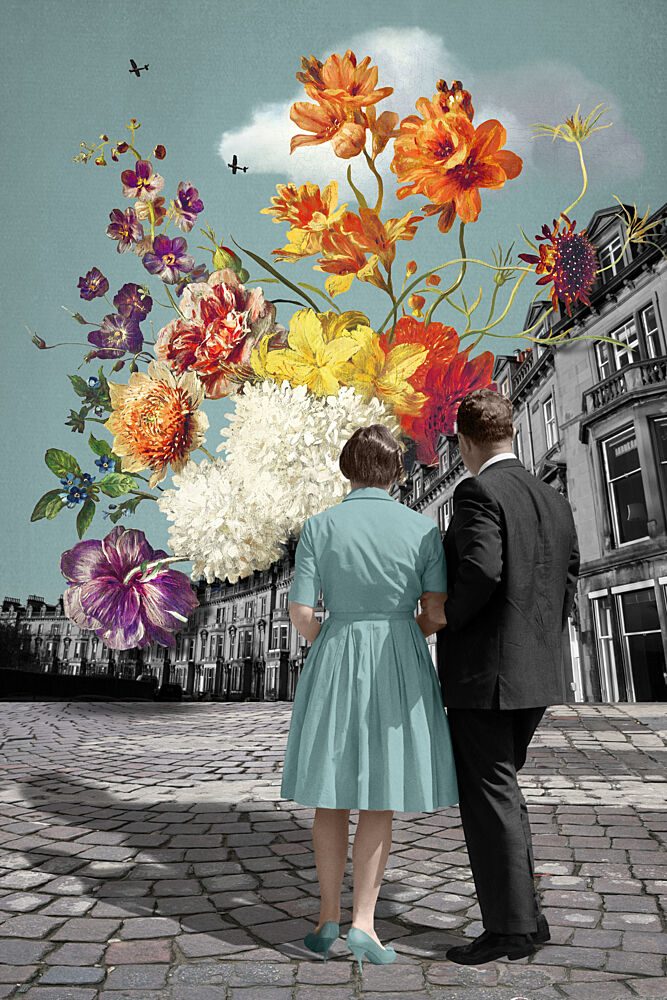 Vibrant City Romance art print by Marja van den Hurk for $57.95 CAD