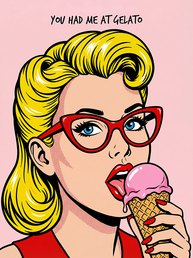 Retro Girl Gelato art print by Andreas Magnusson for $57.95 CAD