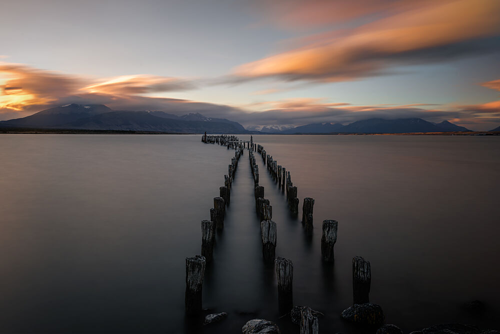 Tranquil Pier Sunset art print by Tom Lang for $57.95 CAD