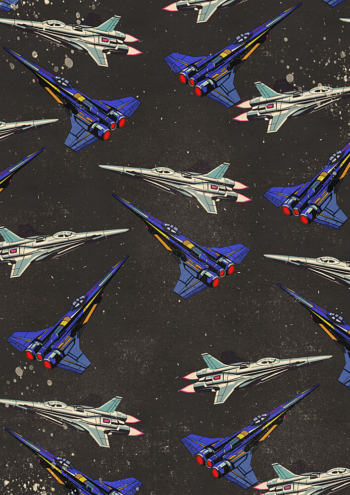 Futuristic Starship Squadron art print by Nicholas for $57.95 CAD
