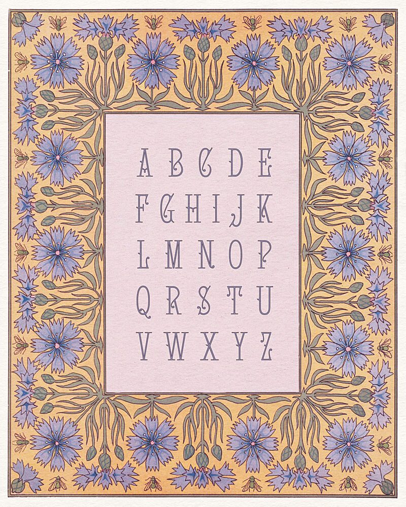Vintage Floral Alphabet art print by Wild Violets for $57.95 CAD
