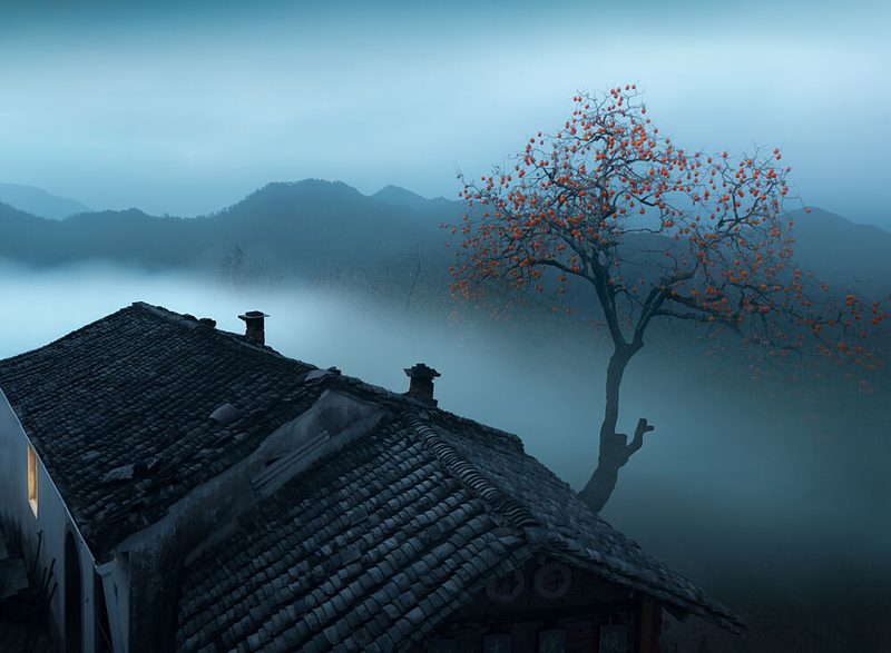 Misty Mountain House art print by NingYun Ye for $57.95 CAD
