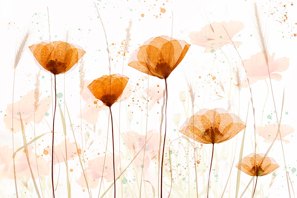 Ethereal Orange Poppies art print by Brigitte van Krimpen for $57.95 CAD
