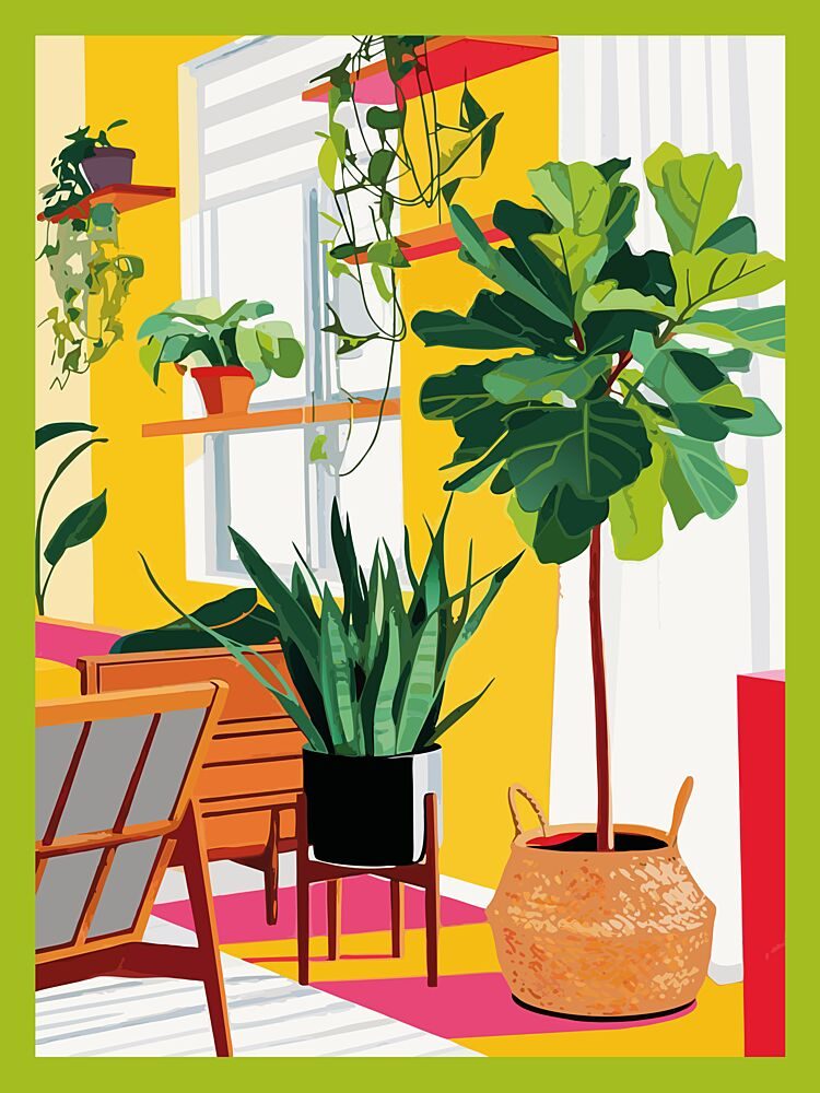 Sunny Indoor Plants art print by WallChart Art Studio for $57.95 CAD
