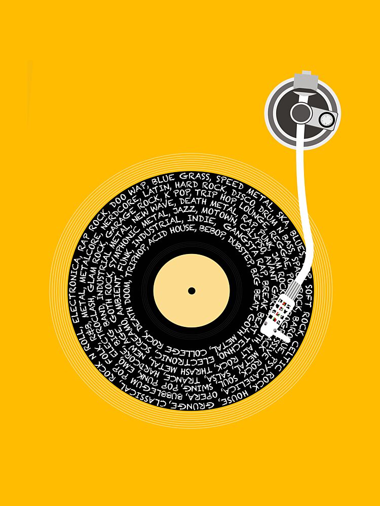 Retro Music Genres art print by WallChart Art Studio for $57.95 CAD