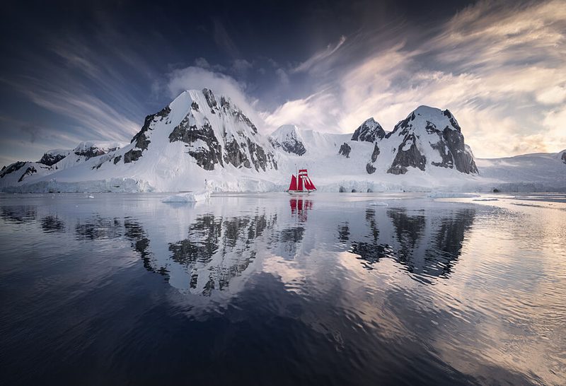 Red Ship Arctic Reflection art print by Karol Nienartowicz for $57.95 CAD