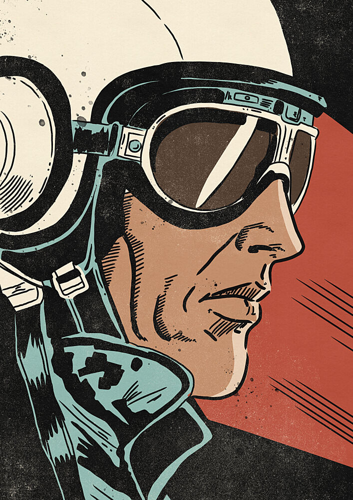 Vintage Racer Profile art print by Nicholas for $57.95 CAD