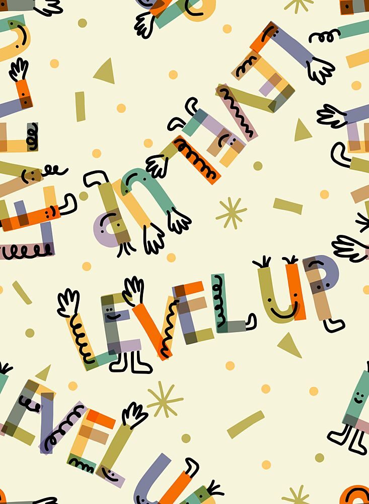 Playful Level up art print by Annick for $57.95 CAD