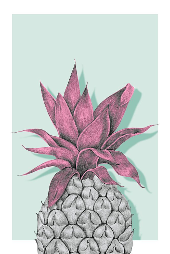 Tropical Pink Pineapple art print by Marja van den Hurk for $57.95 CAD
