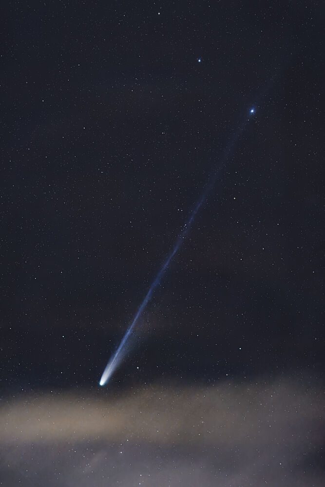 Glowing Comet Night Sky art print by Ryan LI for $57.95 CAD