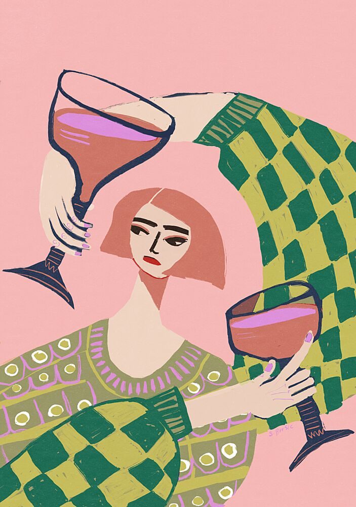 Girls Night Wine art print by Sharyn Bursic for $57.95 CAD