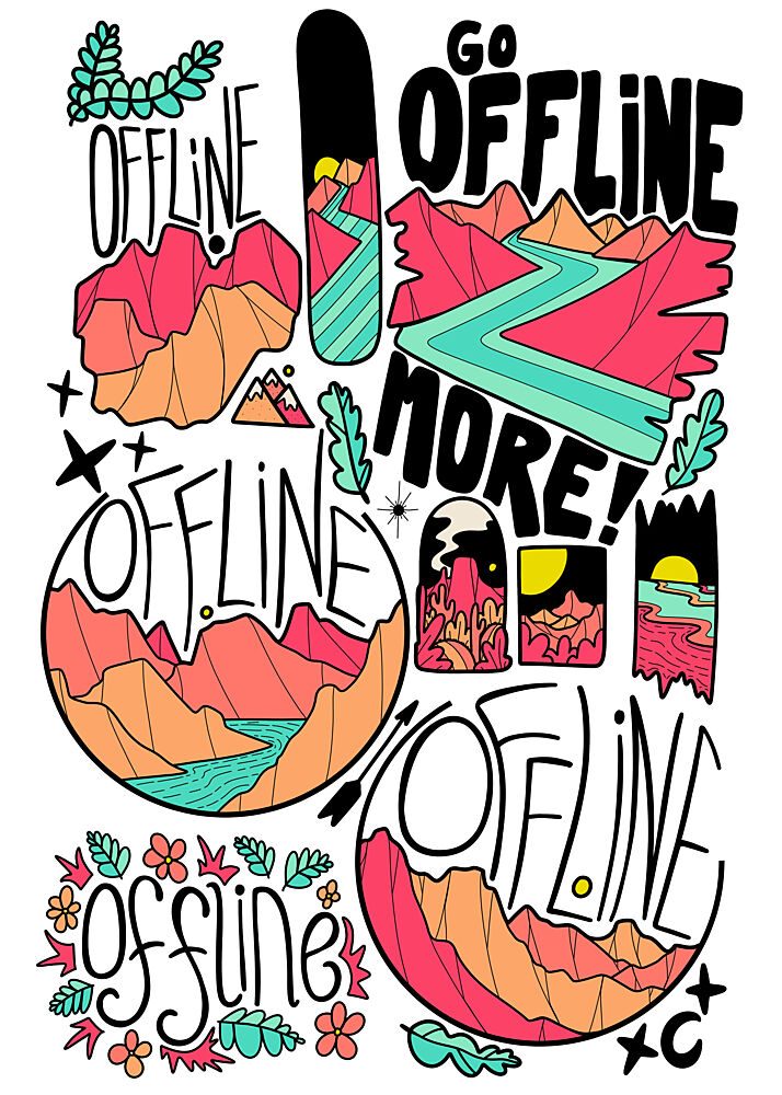 Offline Mountain Adventure art print by Stephen Wade for $57.95 CAD