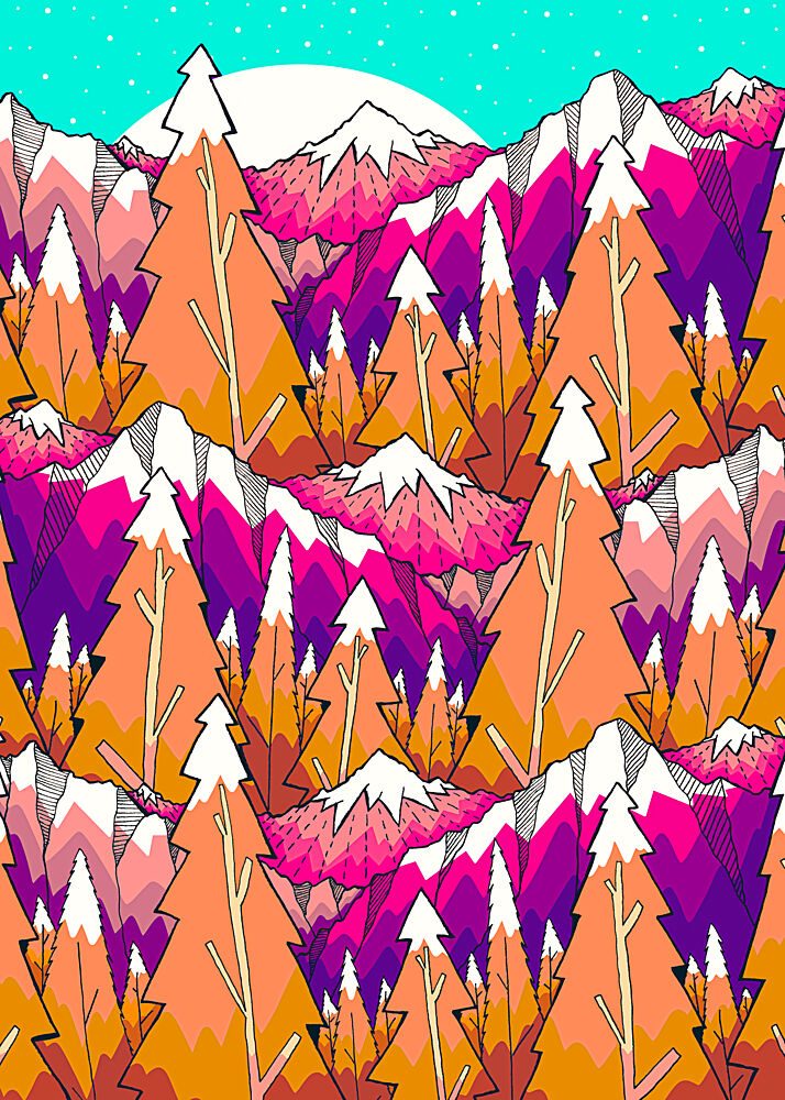 Vibrant Mountain Forest art print by Stephen Wade for $57.95 CAD