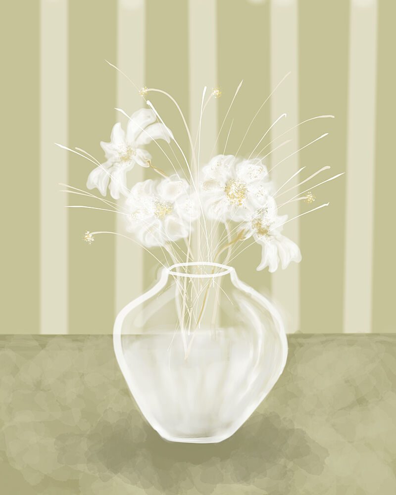 Serene White Flowers art print by Sannel Larson for $57.95 CAD