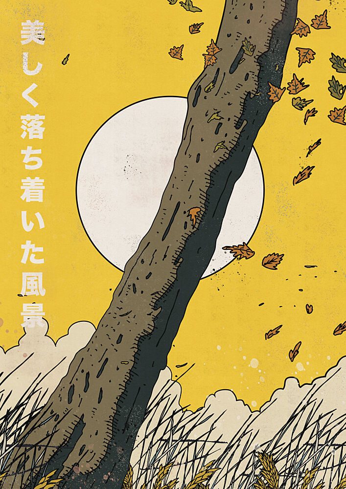 Autumn Moon Tree art print by Nicholas for $57.95 CAD