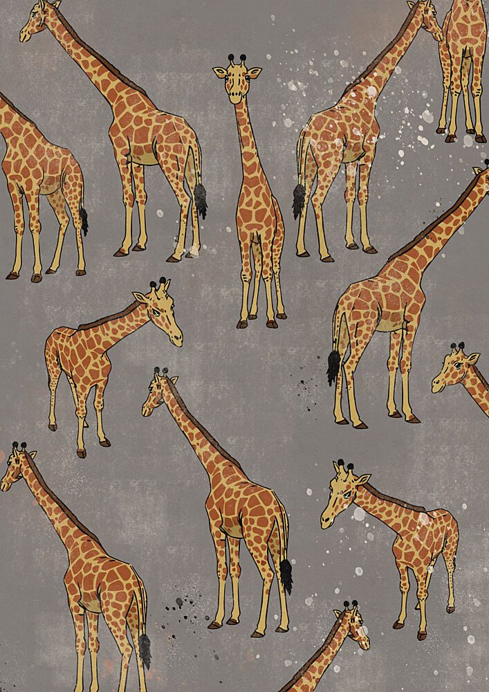 Whimsical Giraffe Pattern art print by Nicholas for $57.95 CAD
