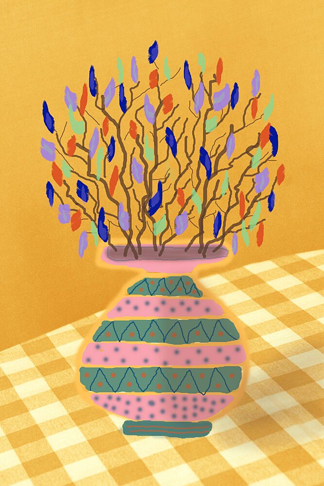 Cheerful Patterned Vase art print by Christina Sillen for $57.95 CAD