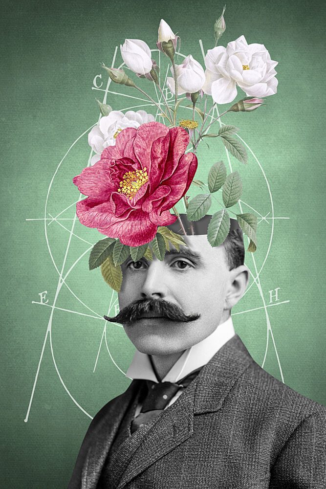 Gentlemans Floral Mind art print by Marja van den Hurk for $57.95 CAD