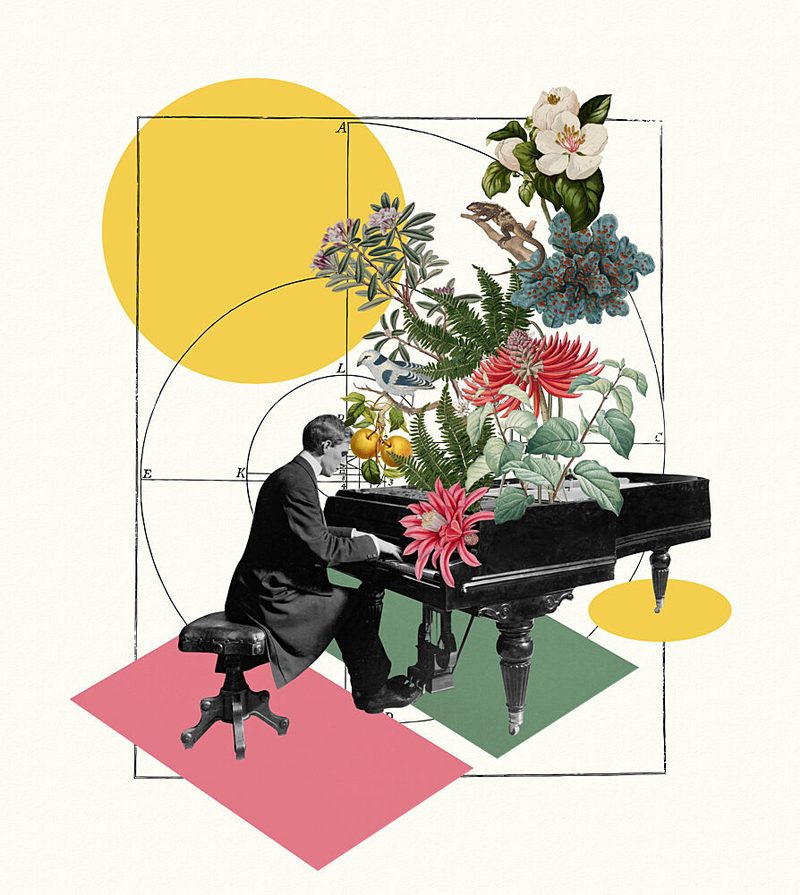 Pianists Floral Rhapsody art print by Marja van den Hurk for $57.95 CAD