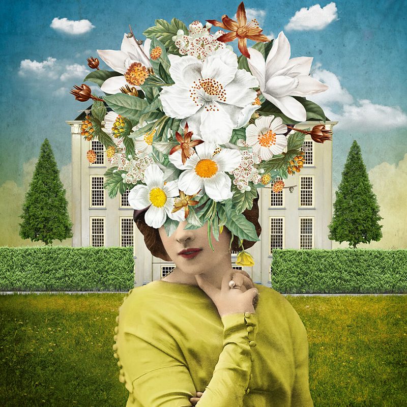 Elegant Floral Garden Woman art print by Marja van den Hurk for $57.95 CAD