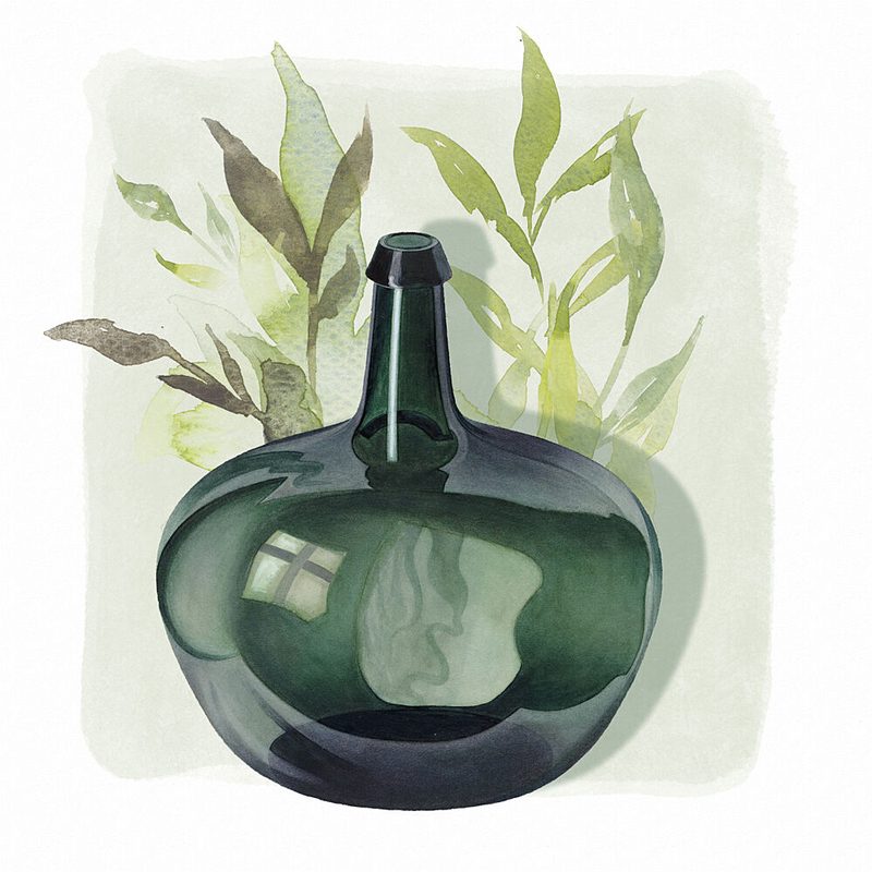 Green Bottle Still Life art print by Marja van den Hurk for $57.95 CAD