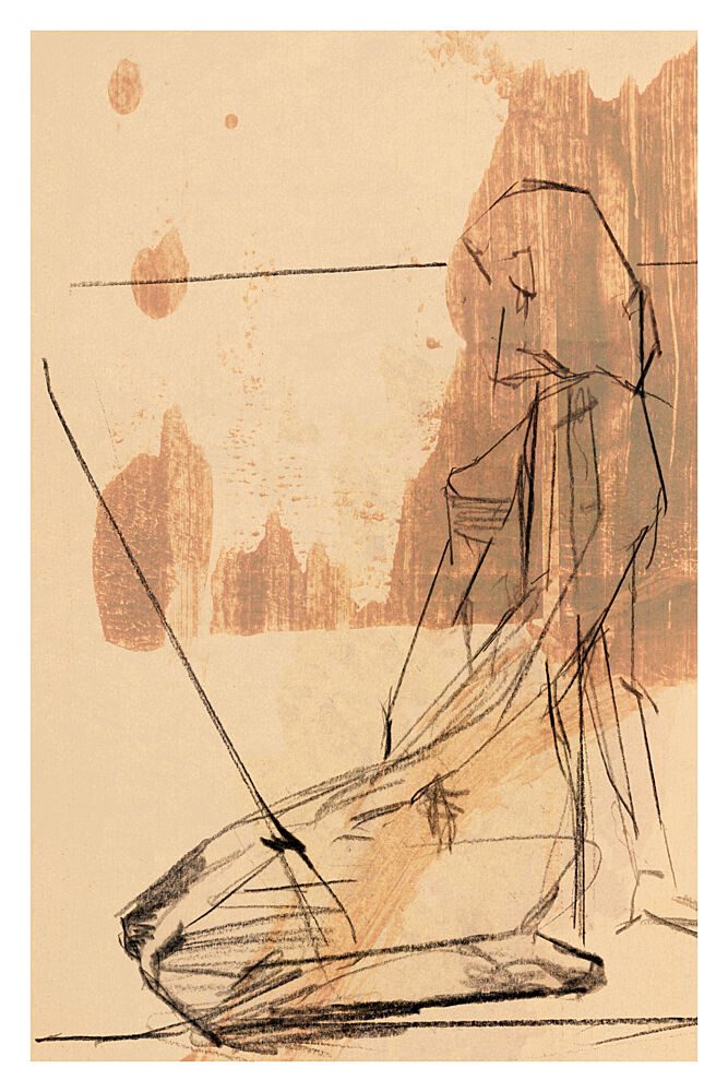 Contemplative Abstract Figure art print by Cartissi for $57.95 CAD