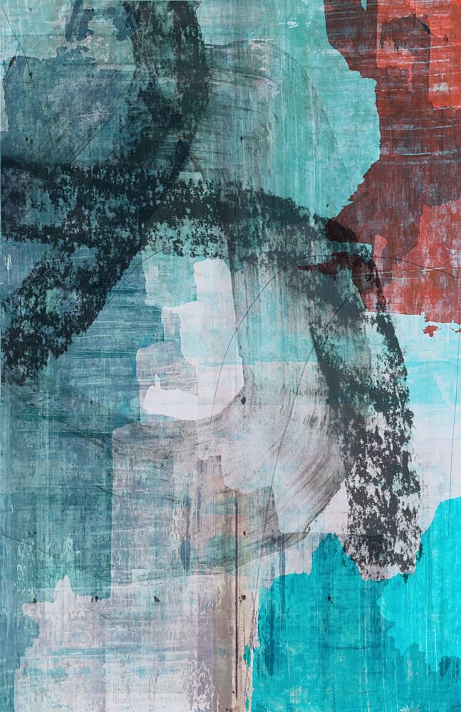 Abstract Teal Grunge art print by Cartissi for $57.95 CAD