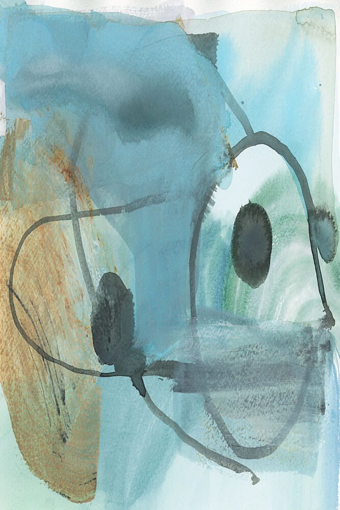 Fluid Teal Abstract art print by Cartissi for $57.95 CAD