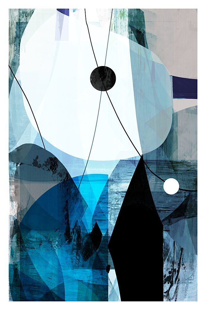 Abstract Blue Geometry art print by Cartissi for $57.95 CAD