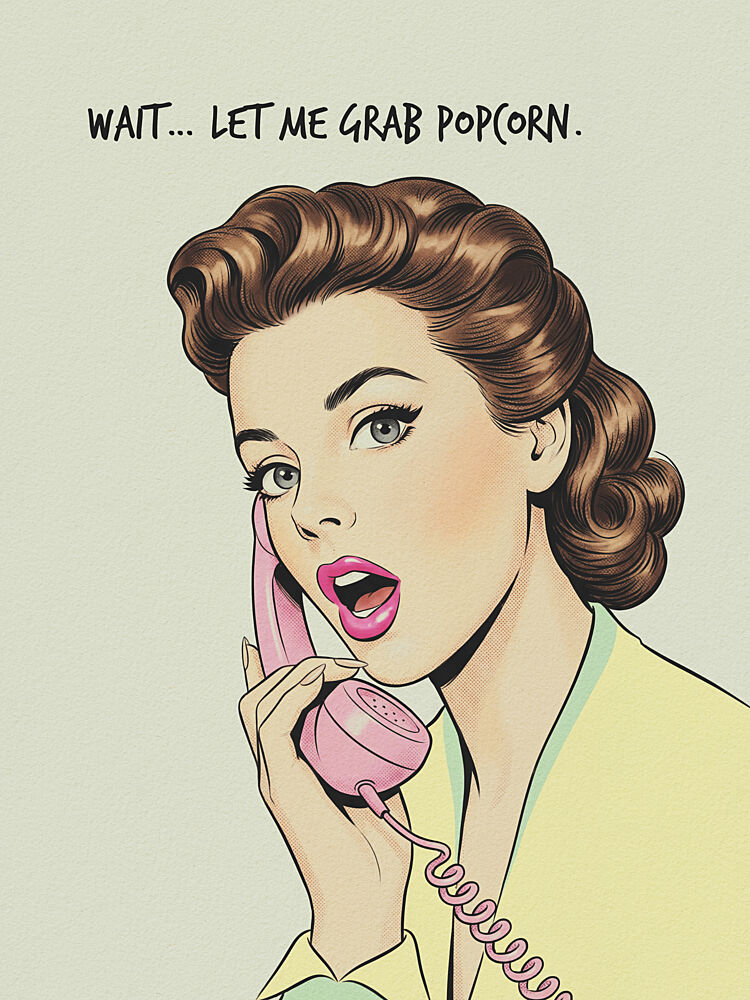 Retro Popcorn Call art print by Andreas Magnusson for $57.95 CAD